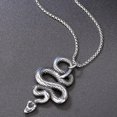 thumbnail image 4 of Collier Pendentif Cocktail Vintage Style Serpent en Acier Inoxydable Rétro, 4 of 5