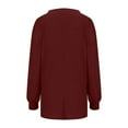 thumbnail image 5 of hotojiny Fall Tops for Women Long Sleeve Casual Knit Pullover Tops V Neck Solid Color Oversized Loose T Shirts, 5 of 7