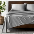 thumbnail image 2 of Bare Home Bamboo Sheet Set - Made from Rayon Fibers - Deep Pockets - 4 Piece - King, Light Gray, 2 of 7