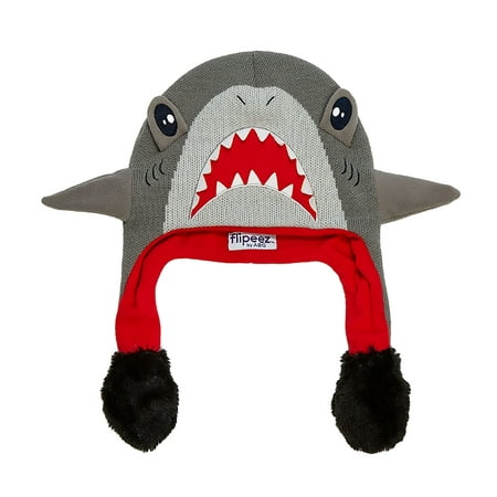 Shark 'Squeez and Flap' Fun Cold Weather Laplander Hat, Little Boys, Age 4-7