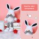 thumbnail image 4 of Piernas largas Conejito de Pascua Dibujos animados Felpa Mesa de Pascua Muñeca Niños Regalos (Blanco) Sywqhk Libre de BPA, 4 of 7