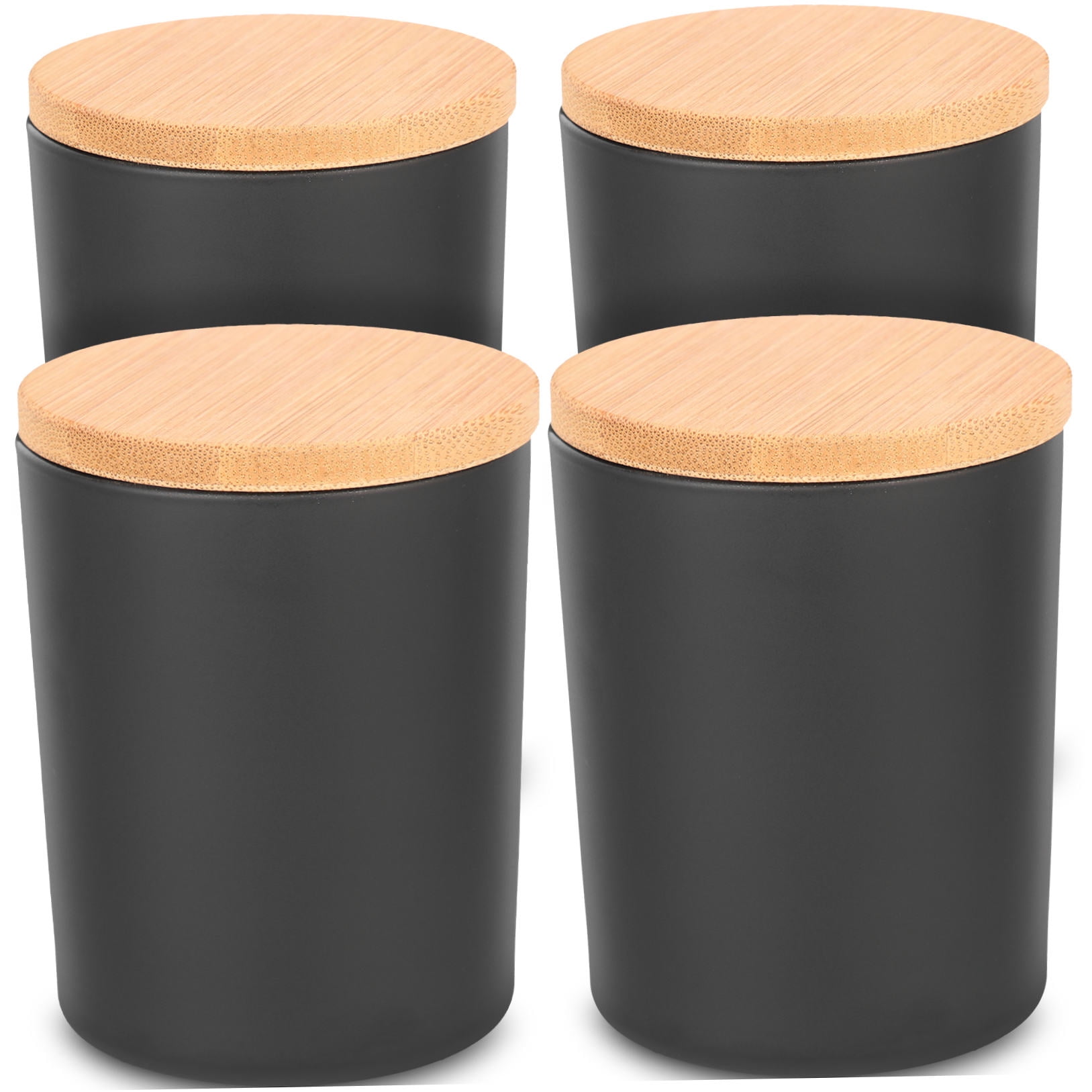 FELTECHELECTR Glass Tins Black For present Givers Home Use 4 Sets 3.73X2.67X2.67in