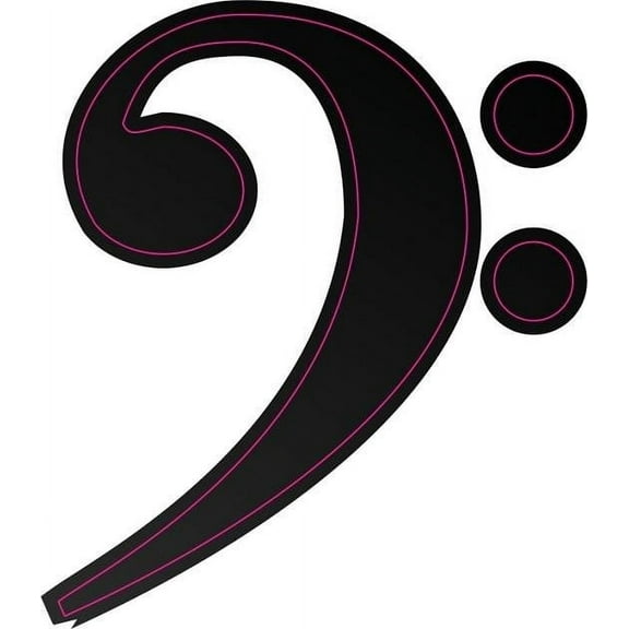 2inx 2.25in Black Bass Clef Sticker