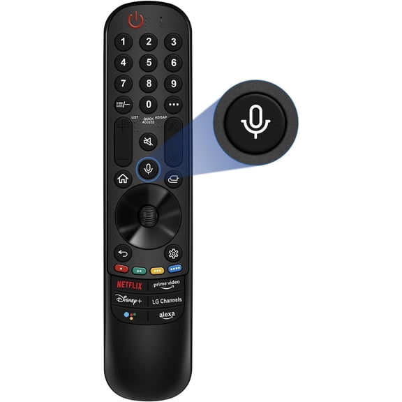 Replacement LG Magic Remote MR22GA with Pointer & Voice Control, Compatible with All 2018-2022 LG Smart TVs UHD ThinQ (1 Pack, Black)