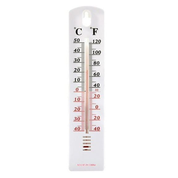 Indoor Outdoor Wall Thermometer – Dual Scale °F/°C, Easy Read Vertical Temperature Gauge