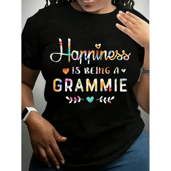Happiness Is Being A Grammie Cute Grandma Christmas Gift T-Shirt