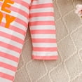 thumbnail image 4 of Nwiuh Baby Girl Cute Outfit Newborn Romper Striped Ruffle Sleeve Jumpsuit Rabbit Bodysuit Festival Clothes (Red, 12-18 Months), 4 of 9