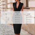thumbnail image 3 of Women's Midi Pencil Dress Sleeveless Draped Cowl V Neck Elegant Sheath Dress formal office Cocktail Wedding Guest Dress Evening Gown Black, 3 of 5