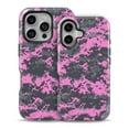 thumbnail image 2 of DesignSkinz Scratch-Resistant Hard Slim Case Compatible with iPhone 15 Pro (Compatible with MagSafe) - Pink V3 and Gray Digital Camouflage, 2 of 9