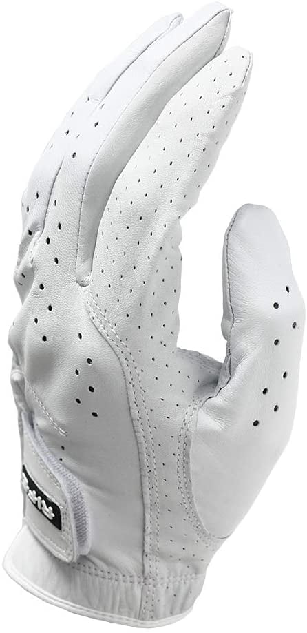 Rife Golf Mens Pro Tour White Super Premium Cabretta Leather Golf Gloves Comfort Fit Breathable Ventilation for Maximum Feel - 9 Pack (X Large, Right)