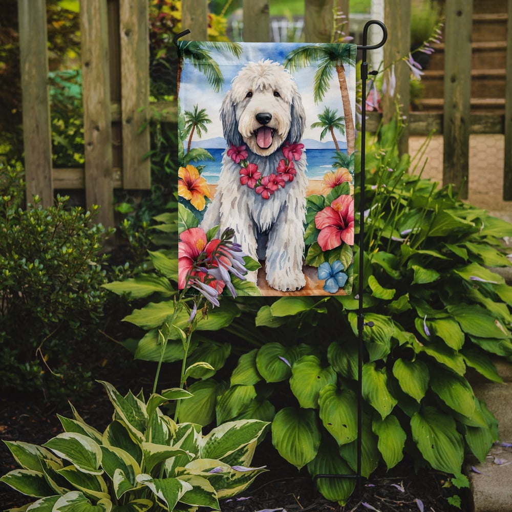 Komondor Luau Garden Flag 11.25 in x 15.5 in