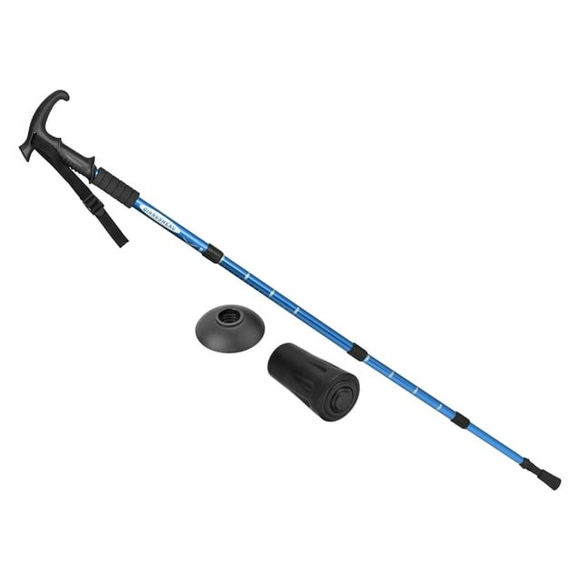 Unique Bargains Perches de Randonnée Pliables Télescopiques Perche de Randonnée Poignée en T de 43 Pouces, Bleu