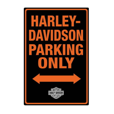 Harley-Davidson Tin Sign, H-D Embossed Parking Only Sign, Black 2010971, Harley Davidson