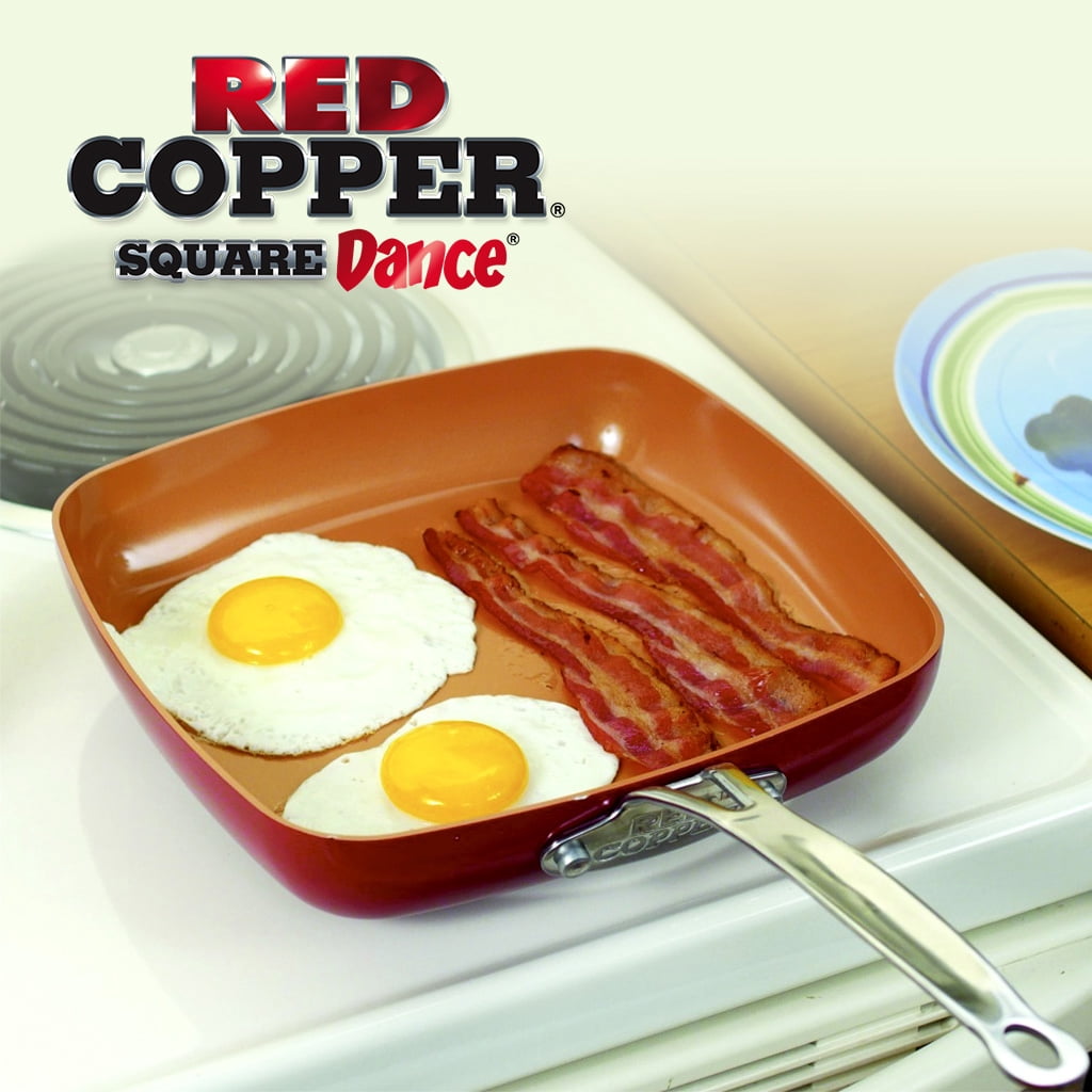 Red Copper 9.5-Inch Square Dance Pan by BulbHead