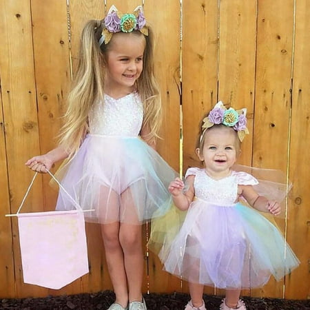

Gyratedream Infant Fly Sleeve Rainbow Sequins Romper Tutu Skirts Dress Baby Girls Wedding Princess