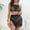 Black, variant on Njoeus Women's Beach Swimsuit Cover up 2 Piece Outfits Tassel Crochet Mesh Halter Crop Top and Skirt Set Bathing Suit Bikini Cover Ups for Women