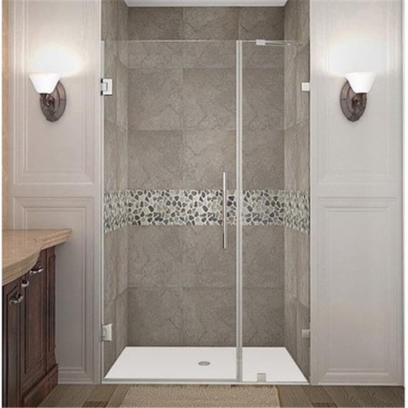 AstonGlobal  Nautis Completely Frameless Hinged Shower Door in Chrome - 40 x 72 in.