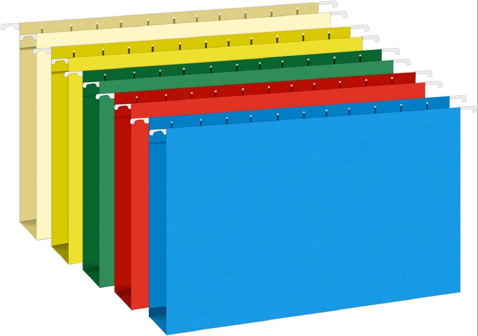 Extra Capacity Legal Size Hanging File Folders, 30 Reinforced Hang