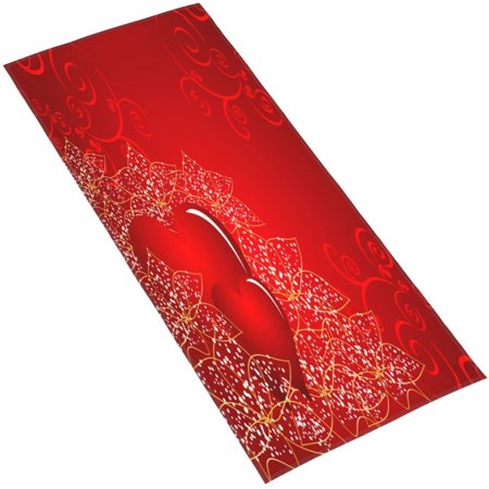 Valentine's Day Floral Love Heart Soft Hand Towels Bath Towel Decorative Multipurpose for Home Kitchen Swim Spa 12 X 27.5 Inches