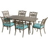 Hanover Traditions 7-Piece Aluminum Outdoor Dining Set in Blue