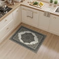 thumbnail image 2 of ODIKA 3'x5' Washable Throw Rug Faded Distressed Transitional Border Interlocking Abstract Vintage Refined for Entryway, Kitchen, Mudroom, Stain Resistant, Low Profile, Non-Slip, 2 of 7
