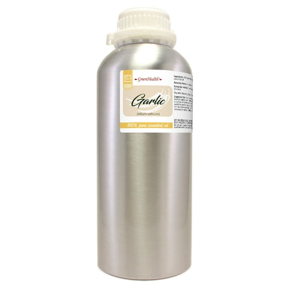 Garlic Essential Oil - 32 fl oz - Aluminum Bottle w/ Locking Cap - GreenHealth