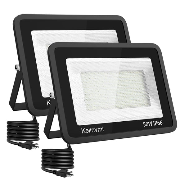 kelinvmi LED Flood Lights Outdoor 100W, Outdoor Security Light 10000lm High Brightness with Plug, 4200K Work Light with IP66 Outdoor Floodlights for Garage, Porch, Backyard, Playground
