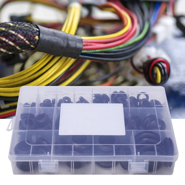 Pasacables para arnés, 200 piezas Pasacables para arnés Junta de cableado Anillo de retención Rendimiento finamente ajustado