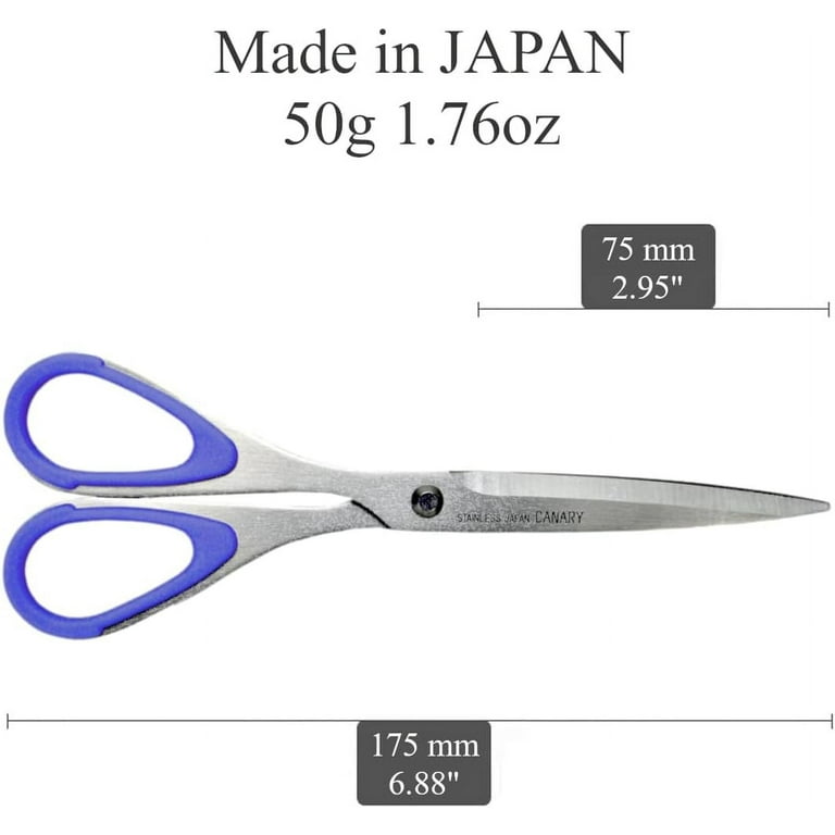 CANARY Japanese Office Scissors for Left Handed 6.8, Made in JAPAN, Heavy  Duty All Metal Razor Sharp Japanese Stainless Steel Blade, Left Hand Desk