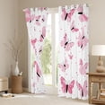 thumbnail image 3 of Manfei Vintage Boho Butterfly Curtains Pack of 2 (42x84 Each),Geometric Polka Dot Curtains Blackout,White Pink Bedroom Curtains For Girls Kids,Breathable Home Decor, 3 of 6