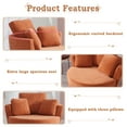thumbnail image 5 of Muumblus Chenille Swivel Accent Barrel Chair Set of 2, Oversized Comfy Armchair with Pillows, Modern Leisure Sofa Chair for Living Room Bedroom, Orange Red, 5 of 7