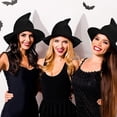 thumbnail image 3 of Halloween Witch Hat Costume Women, Wide Brim Foldable Pointed Cap, Witches Hats for Adults Halloween Party Costume Accessory, Black, 3 of 9