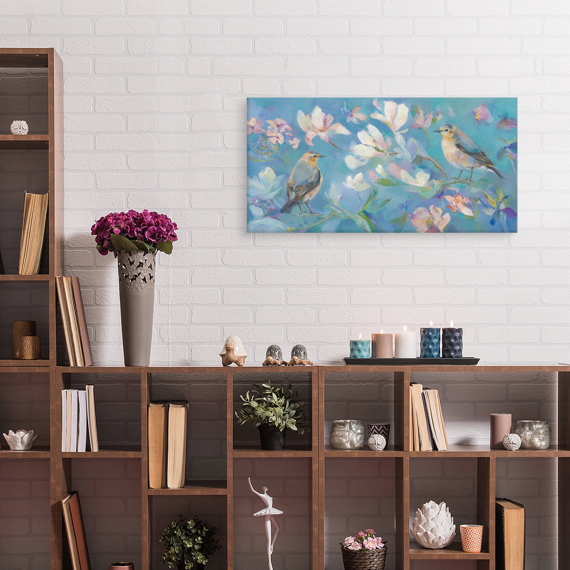 Birds in Magnolia by Sarah Simpson Canvas Art Print