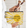 thumbnail image 2 of Bolsa de maquillaje BARPERY A Little Sunshine Yellow de tela de lino, 2 of 5