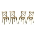 thumbnail image 1 of Modern Contemporary Urban Design Dining Kitchen Room Side Chair, Set of Four, Wood, Natural, 1 of 5