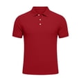 thumbnail image 4 of COSFO Big and Tall Polo Shirts for Men Short Sleeve Red Ribbed Knit Casual Shirts Golf Pullover Collared Business Classic Fit Tops, 4 of 5