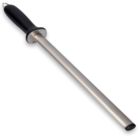 Diamond Sharpening Steel - 12" (31cm) Oval Knife Rod Sharpener for Honing Kitchen Knives - Lightweight and Durable for Home or Pro Use
