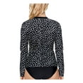 thumbnail image 2 of Island Escape Women's Half Zip Rashguard Swimsuit Black Size Small, 2 of 2