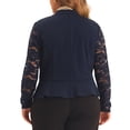 thumbnail image 3 of Agnes Orinda Plus Size Blazer Cardigan for Women Long Sleeve Lace Open Front Cropped Shrug Bolero Cardigans Jacket 1X Navy Blue, 3 of 6