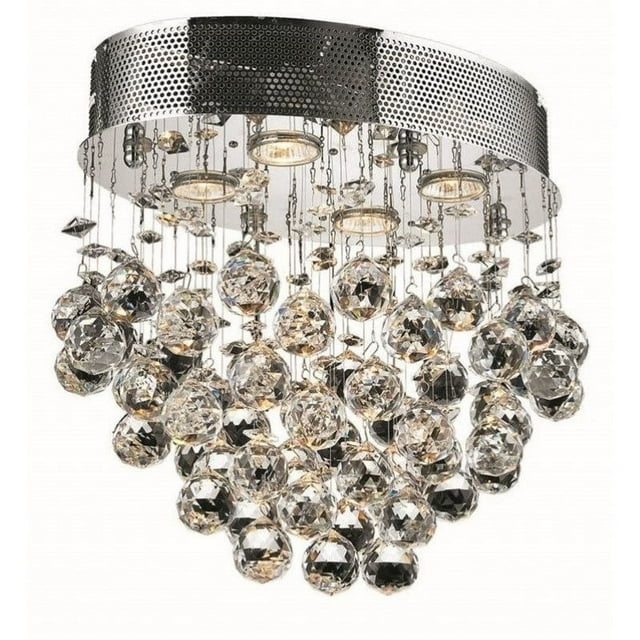 Elegant Lighting Galaxy 12" 4 Light Royal Cristal Flush Mount