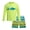 Lime Yellow Gradient Shark, variant on Boys Swim Set - UPF 50+ Long Sleeve Rash Guard and Swim Trunks, 2 Piece Boys Swimsuit Set