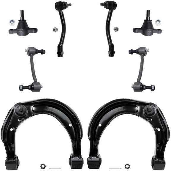 Detroit Axle - 8pc Front End Suspension Kit for 06-10 Hyundai Sonata, 2006-2011 Azera, 2 Upper Control Arms, 2 Outer Tie Rod Ends, 2 Lower Ball Joints, 2 Sway Bars 2007 2008 2009 Replacement