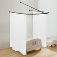 thumbnail image 3 of Beauty Salon Partition Curtain, Room Divider with Curtain, U-Shaped Room Partition Rod with Curtain for Beauty Salon Black, 3 of 12