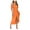 Orange, variant on Sngxgn Women's Long Sleeve Dress with Slit Elegant Long Neck High Waist A-Line Midi Dress(Grey,S)