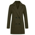 thumbnail image 6 of Ikevan Women Causal Coat Trench Jacket Ladies Warm Button Pocket Overcoat Outwear tops, 6 of 6