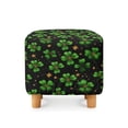 thumbnail image 2 of SCRAWLGOD St. Patrick's Day Four Leaf Clover Stars Print Green Black Stretch Ottoman Cover Square, Removable Footstool Slipcover for Living Room Washable Storage Stool Furniture Protector, 2 of 7