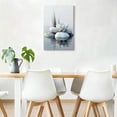 thumbnail image 3 of White Lotus Zen Stone Framed Canvas Wall Art - Minimalist Spa Water Lily Print, Calming Meditation Decor For Bathroom, Living Room, Bedroom, Yoga Studio 24*36inch(60*90cm), 3 of 6