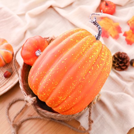8 Inch Large Artificial Pumpkins Decor Foam Fake Decorative Pumpkins for Halloween Autumn Harvest Home Decorations
