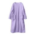 thumbnail image 3 of TYGHBN Women's Solid Color Round Neck Pocket Thread Long Over Knee Winter Nightdress Knit Nightgown Oversized Night Shirts Women plus Turtle Nightgown Sleep T Shirts Dress Thermal Night Shirts Women, 3 of 3