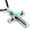 F-rainbow, variant on Men's Cross Necklace 316L Stainless Steel Large Jesus Christ Pendant Jewelry Rolo Chain for 24″